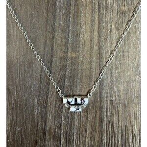 Native Southwest Sterling Silver Wild Horse Jasper Bar Necklace 18-20”